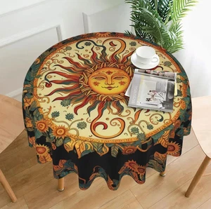 Mantel redondo vibrante 3D mandala girasol flores y plantas mantel - Imagen 1 de 7