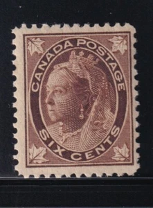 Canada 1897 sc#71 QV 6¢ Maple Leaf issue, MH  - Picture 1 of 2