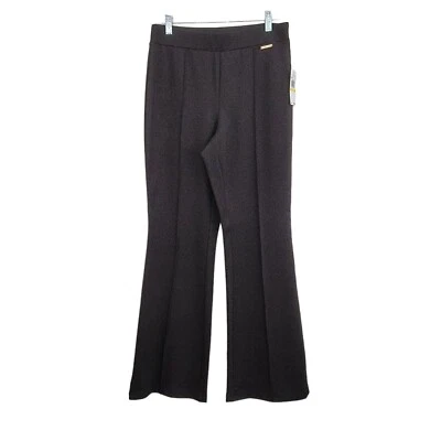 Pantalones Michael Kors Mujer Talla Mediana Cintura Elástica Pierna Ancha Relajados Negros Foto 1 de 4