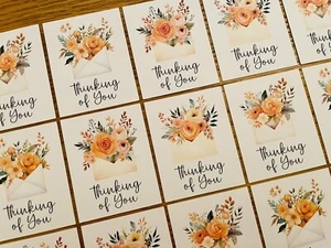 12x Thinking Of You Card Toppers Sentiments Watercolour Sympathy Card Making - Picture 1 of 2