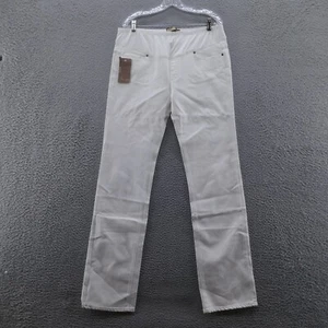 Paige Womens Melrose Straight Leg Maternity Jeans 33 White Belly Panel NEW - Picture 1 of 14