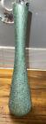 Abstract Retro Aqua Metallic Speckled Ceramic Shawnee Vase 1402 MCM DECO 11.5”
