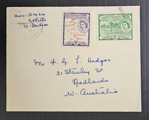 1962 Nevis St Christopher Anguilla Cover 2 stamps cd Basseterre-Nedlands - Picture 1 of 2