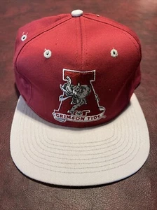 Vintage 90s Alabama Crimson Tide Adjustable Snap Back Hat NCAA SEC Football - Picture 1 of 6