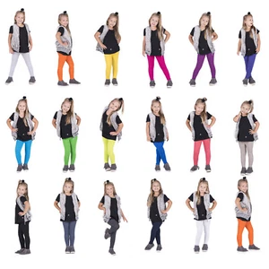 Leggings Pantaloni Festa Bambini Bambini Ragazze Cotone Spessi Lunghezza Intera Tutte le Età - Foto 1 di 18
