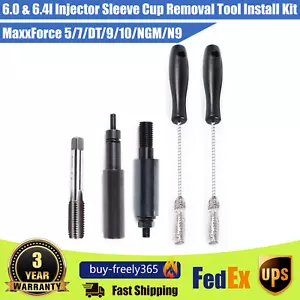 Injector Sleeve Cup Removal Tool Install Kit MaxxForce 5/7/DT/9/10/NGM/N9 - Picture 1 of 15