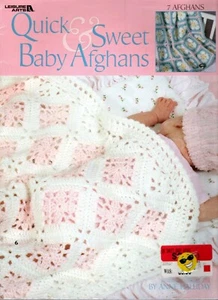 Leisure Arts 3114 QUICK & SWEET BABY AFGHANS 7 Designs Crochet Pattern Leaflet - Picture 1 of 2