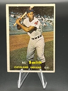 Tarjeta de béisbol 1957 Topps #145 Al Smith Cleveland Indians - En muy buena condición - Imagen 1 de 1