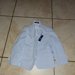 Boy Classic Blue Izod Seersucker Blazer size 4 - Picture 1 of 3