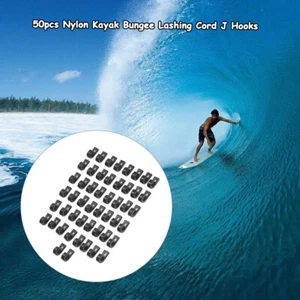 50pcs Nylon Bungee Lashing Shock Cord Kayak J Hooks for Boating Accessories L8B7 - Picture 1 of 12