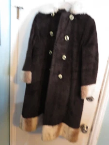 VTG MALDEN WOMENS FAUX FUR COAT W/HOOD NO SIZE LISTED MAYBE XS - Picture 1 of 14
