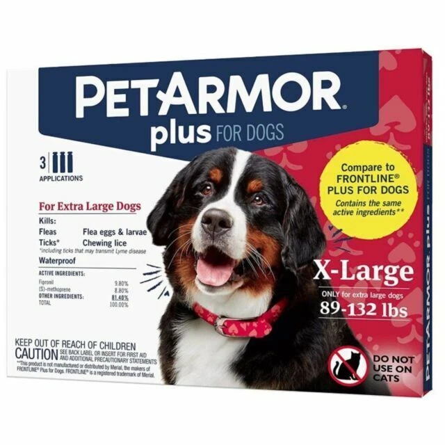 Tratamiento antipulgas y garrapatas Pet Armor Plus para perros X grandes - Pack de 3 aplicaciones Foto 1 de 1
