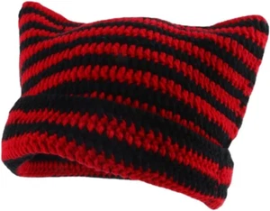 Crochet Hats for Women Cat Beanie Vintage Beanies Women Fox Hat Grunge Accessori - Picture 1 of 12