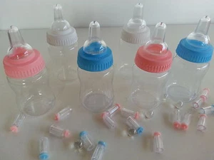 12 Fillable Bottles for Baby Shower Game Favors Prize Party Decoration Girl Boy - Picture 1 of 11