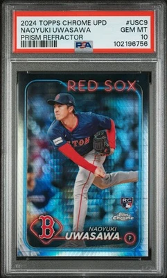2024 Topps Chrome Update #USC9 Naoyuki Uwasawa Prism Refractor PSA 10 - Image 1 of 2