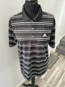 Nike Black Striped MENS GOLF POLO SHIRT SIZE M Chest 42 - Picture 1 of 4