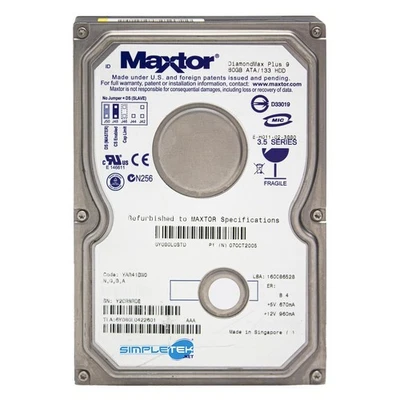 Maxtor Diamondmax Plus 9 6Y080L0422601 80GB IDE PATA 3.5" EIDE Wi Refurbished - Image 1 of 4