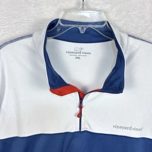 Vineyard Vines Mens XXL Two Tone Blue White 1/4 Zip Performance Pullover Sweater - Picture 1 of 9