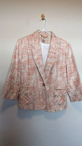 Vintage Y2K Cache Tweed Blazer Anzug Jacke Größe 12 Academia adrette Schulmädchen - Bild 1 von 5