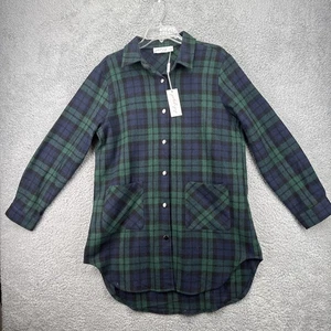 Petal & Pup Flanell Shacket Medium Lilith kariert jägergrün blau L/S Knopfleiste - Bild 1 von 10