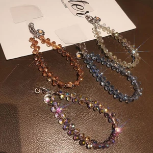 Crystal Water Droplet Hanging Chain Phone Lanyard High-end Luxury Short Hanging - Zdjęcie 1 z 20