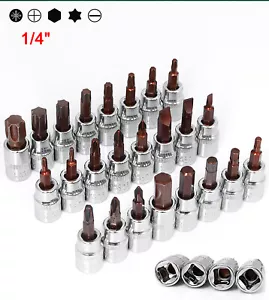 TORX,PZ,PH,1/4" Bit-Einsatz Nuss Steckschlüssel,Ratschenschlüssel und Zubehör - Bild 1 von 24