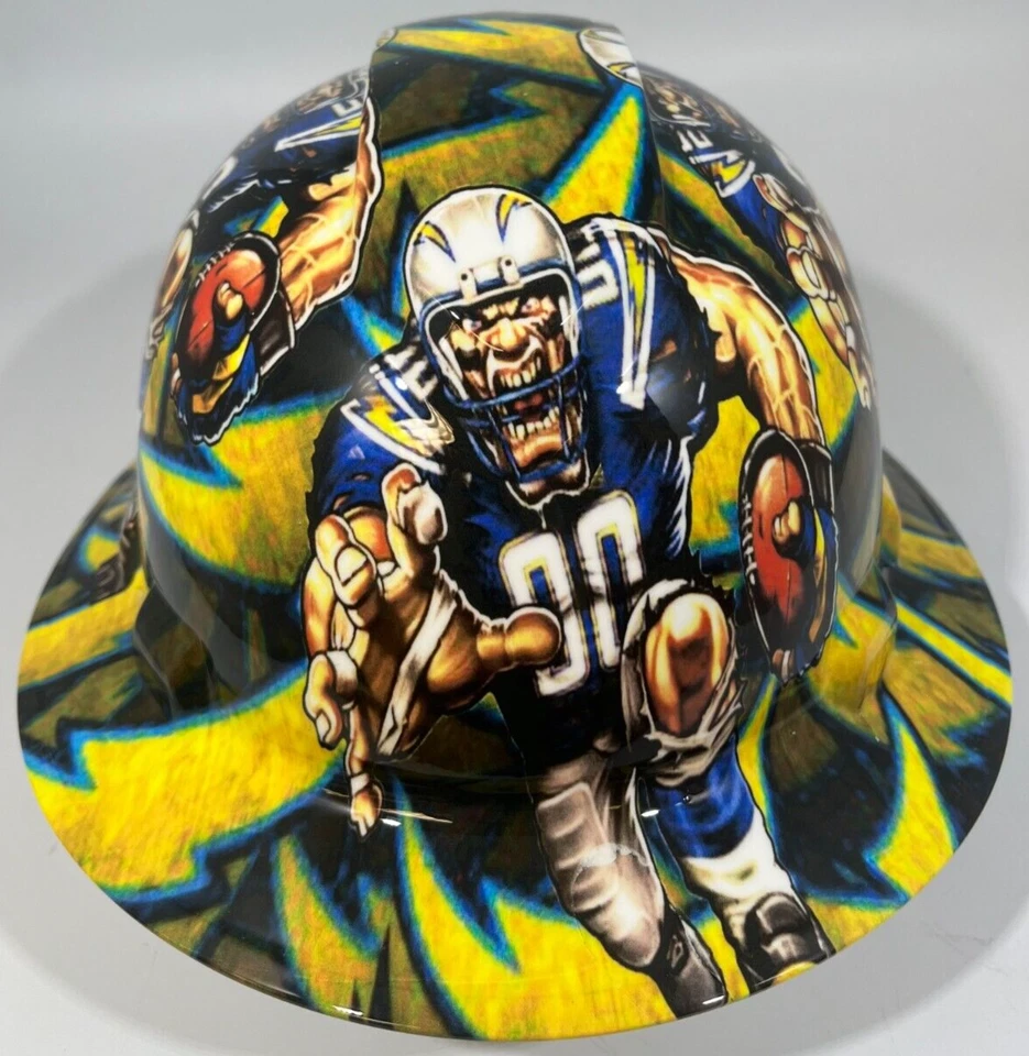 PYRAMEX New Full Brim Hard Hat Custom Hydro Dipped LOS ANGELS CHARGERS LA