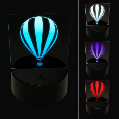 Striped Hot Air Balloon 3D Illusion LED Night Light Sign Nightstand Desk Lamp - Image 1 of 4