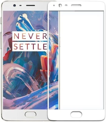 6 x White 9H Tempered Glass Screen Protectors - 3D Curved Edges for OnePlus 3T - Image 1 of 3