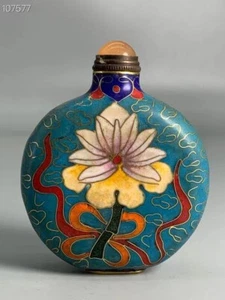 Collection Exquisite Cloisonne Filigree Enamel Flower Snuff bottle Handmade Art - Picture 1 of 7