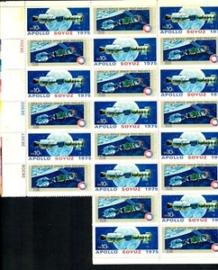 15 Sheets Partial 22 stamps each # 1569-70 Apollo Soyuz MNHOG Face $33.00 - Picture 1 of 5