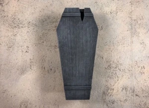 1:12 Scale Black Grayscale Broken Wooden Coffin Prop Action Figure Photography - Picture 1 of 3
