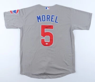 Christopher Morel Signed Chicago Cubs Jersey (PSA COA) 2022 Rookie Star 3rd Base - Image 1 of 4
