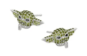 Aretes de estrás con cara de personaje de Baby Yoda de Star Wars - Imagen 1 de 1