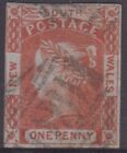 Stamp 1851 Nsw 1D Red On Blue Queen Victoria Laureate Asc 4A 3 Margins