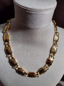 Anne Klein goldfarbene gewölbte rechteckige Gliederkette - Bild 1 von 7