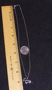 STERLING GOLD TONED DACHSHUND WITH RHINESTONES STERLING 17 INCH CHAIN ITALY - Picture 1 of 7