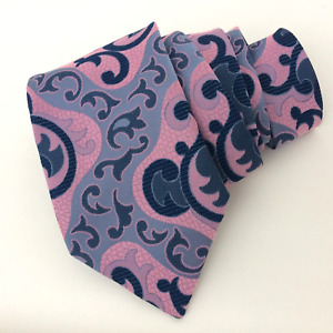 Vintage TOOTAL 100% Polyester Tie Purple Floral Pattern Made in Gt. Britain