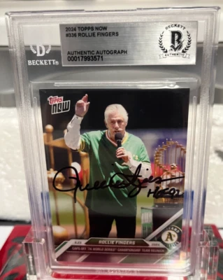 Auto 2024 Topps Now 336 Rollie Fingers Athletics 1974 World Series MVP BAS COA - Image 1 of 4