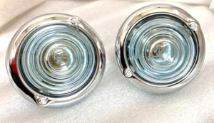 Suitable JEEP WILLYS PARKING TURN SIGNAL INDICATOR CLEAR GLASS LIGHT PAIR CHROME - Bild 1 von 4