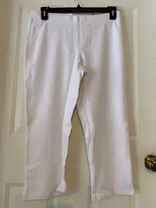 Pantaloni crop H by HALSTON Petite Ultra in maglia gamba sottile BIANCO 12 Petite - Foto 1 di 2