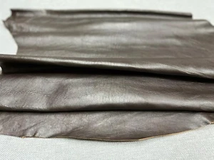 Sheepskin Genuine Leather Hide Chocolate Brown Beautiful Finish 6 Sq. Ft. 3 oz. - Picture 1 of 7