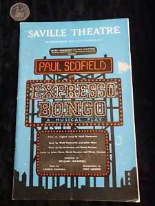 VINTAGE-"EXPRESS BONGO"/ PAUL SCOFIELD-SAVILLE THEATRE-PROGRAM C-1958"signature" - Picture 1 of 7