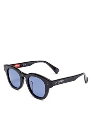 KENZO Paris Boke Flower Round Sunglasses 50 - 22 - 150 Black Blue MSRP $330 - Image 1 of 4
