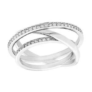 Mini anillo espiral de tono plateado Swarovski talla 7 - Imagen 1 de 6