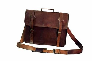 Heritage Leather Messenger Bags Men Shoulder Crossbody Vintage Brown Satchel Bag - Picture 1 of 5