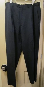 SZ 37W X 30L E. YUSTE MENS BLACK POLY BLEND CUFFED DRESS PANTS, INSEAM 30", EUC - Picture 1 of 7