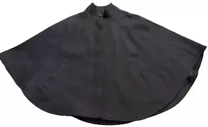 H&M Black Textured Classic Mock neck Cape Coat Button Front Pockets sz 12 EUC - Picture 1 of 10