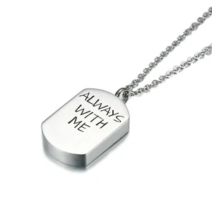 "ALWAYS WITH ME" Cremation Jewelry Memorial Keepsake Ashes Urn Holder Necklace - Picture 1 of 8