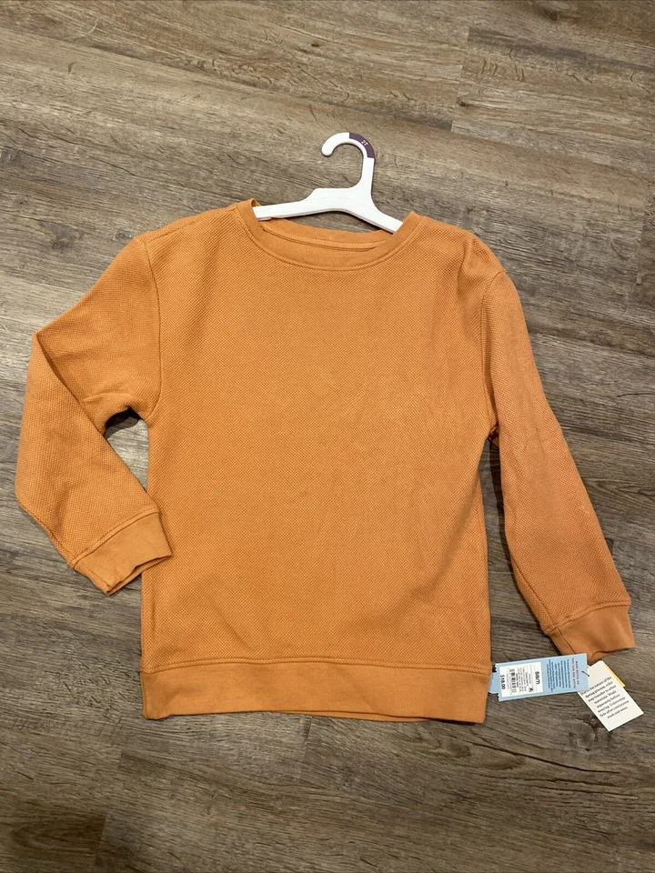 Chicos Waffle Texturizado Pullover Sudadera Naranja - Cat & Jack L 10/12 Foto 1 de 1